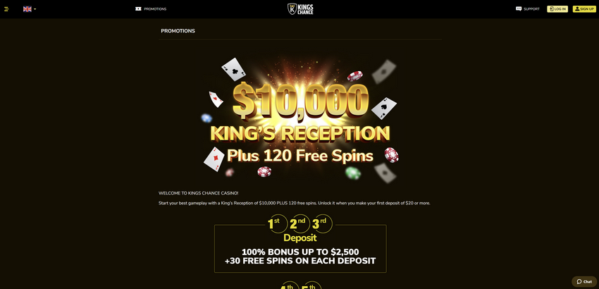Avis sur le casino Kings Chance - Classement des professionnels et des joueurs